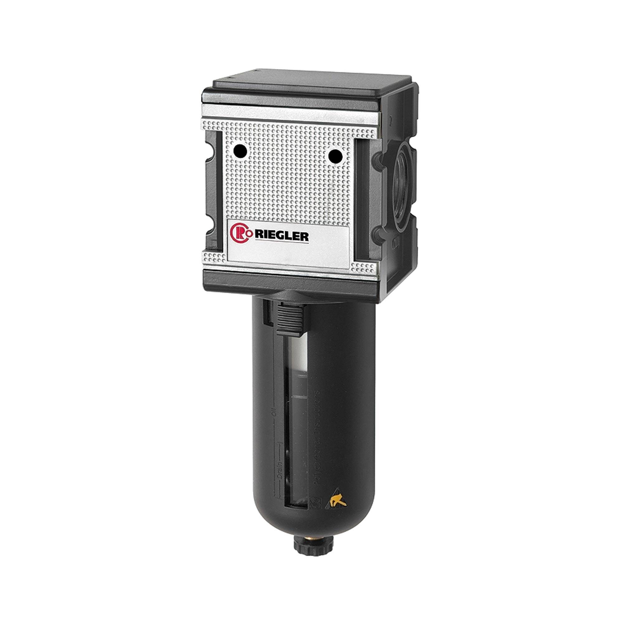 RIEGLER Filter »multifix« mit PC-Behälter und Schutzkorb, 5 µm, BG 4, G 1, PE max. 16 bar, Med.-Umgeb.temp. max. 60 °C,-0
