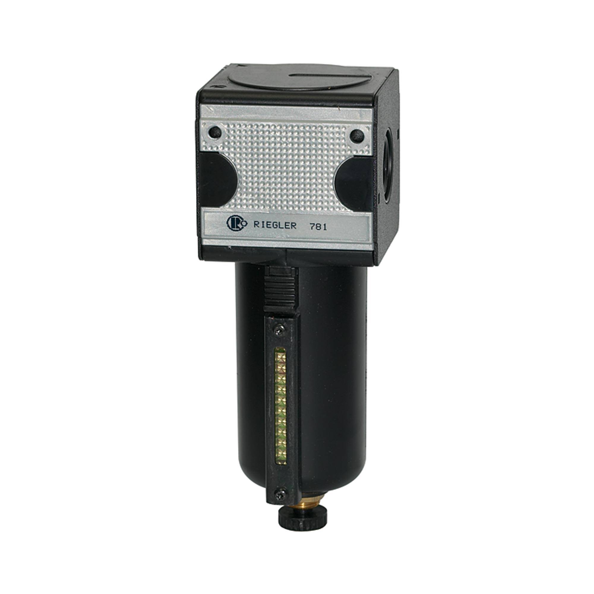 RIEGLER Filter »multifix«, Metallbehälter und Sichtrohr, 5 µm, BG 1, G 1/4, PE max. 20 bar, Med.-Umgeb.temp. max. 60 °C,-0
