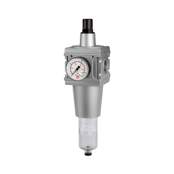RIEGLER Filterregler »multifix« mit PC-Behälter und Mano., 40 µm, BG 5, G 1, PE max. 16 bar, Regelbereich 0,5 - 16 bar,