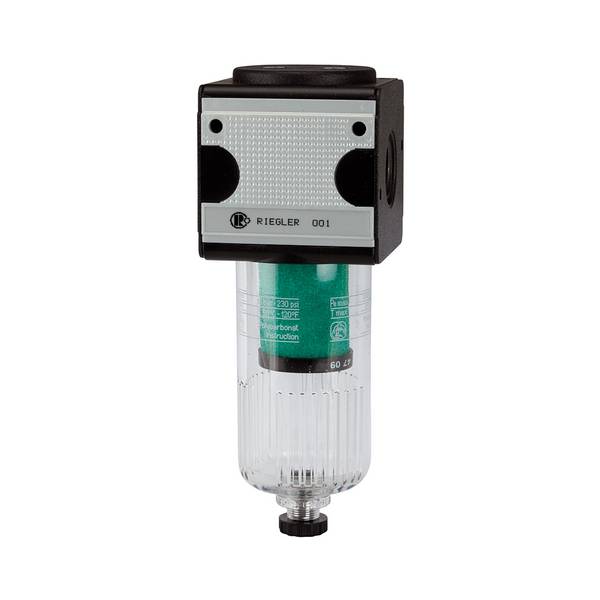 RIEGLER Mikrofilter »multifix« mit PC-Behälter, 0,01 µm, BG 3, G 1/2, PE max. 16 bar, Mediums-Umgebungstemp. max. 60 °C,