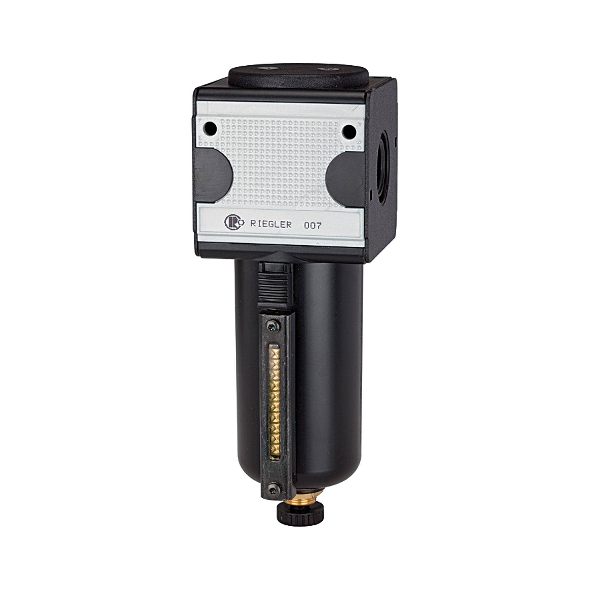 RIEGLER Mikrofilter »multifix« mit Metallbehälter, 0,01 µm, BG 1, G 1/4, PE max. 20 bar, Med.-Umgebungstemp. max. 60 °C,-0