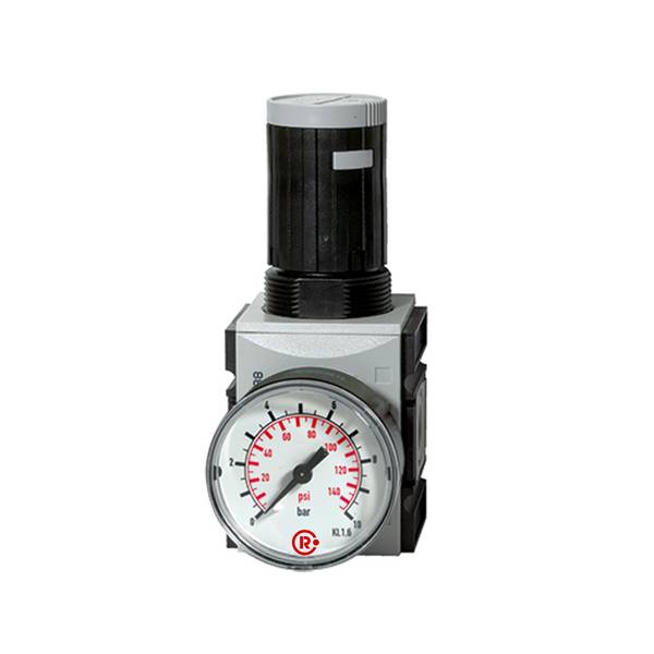 RIEGLER Präzisionsdruckregler »FUTURA«, inkl. Manometer, BG 1, G 1/4, PE max. 16 bar, Temp. -10 °C bis 50 °C, Regelberei