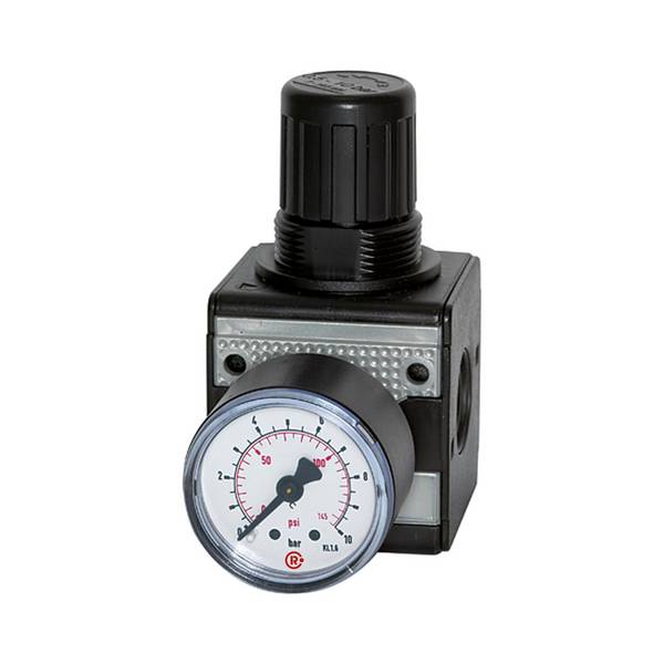 RIEGLER Präzisionsdruckregler »multifix«, inkl. Manometer, BG 3, G 1/2, PE max. 16 bar, Med.-Umgeb.temp. max. 60 °C, Reg
