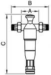 RIEGLER Rückspülfilter für Trinkwasser, DVGW-geprüft, von 90 µm bis 110 µm, R 1, PE max. 16 bar, Umgebungstemp. 5 °C bis-1