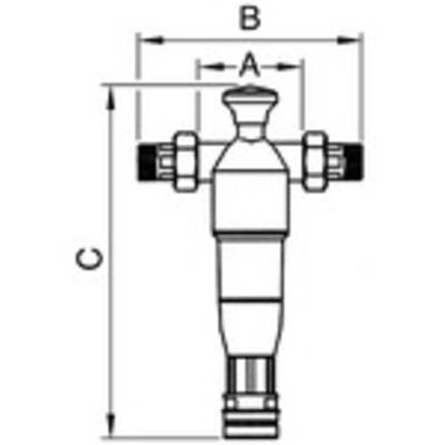 RIEGLER Rückspülfilter für Trinkwasser, DVGW-geprüft, von 90 µm bis 110 µm, R 1, PE max. 16 bar, Umgebungstemp. 5 °C bis-1