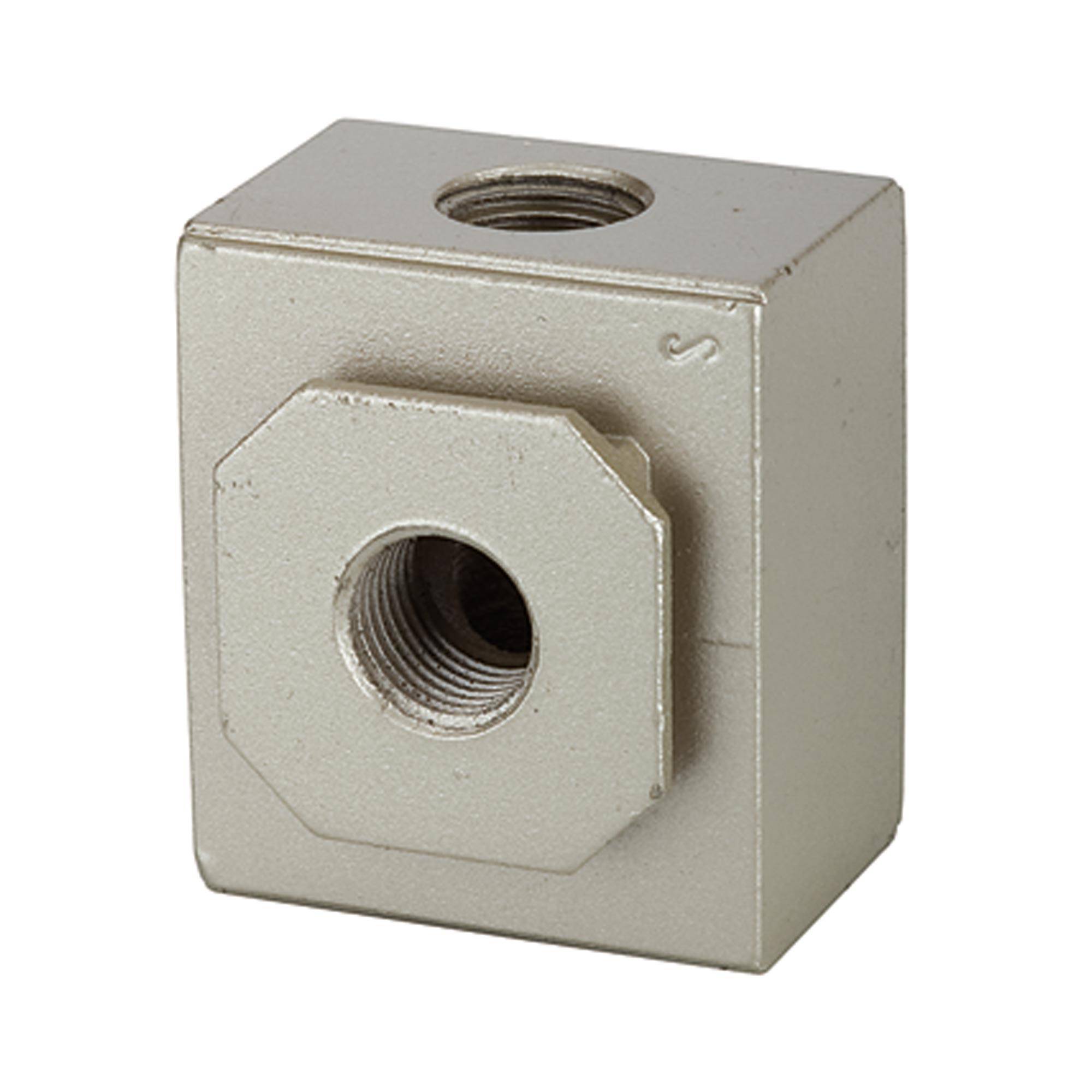 RIEGLER Verteiler »G«, mit 2 Abgängen, BG 300, G 3/8, Eingangsdruck 0 - 9 bar, Mediums-/Umgebungstemperatur max. 70 °C.