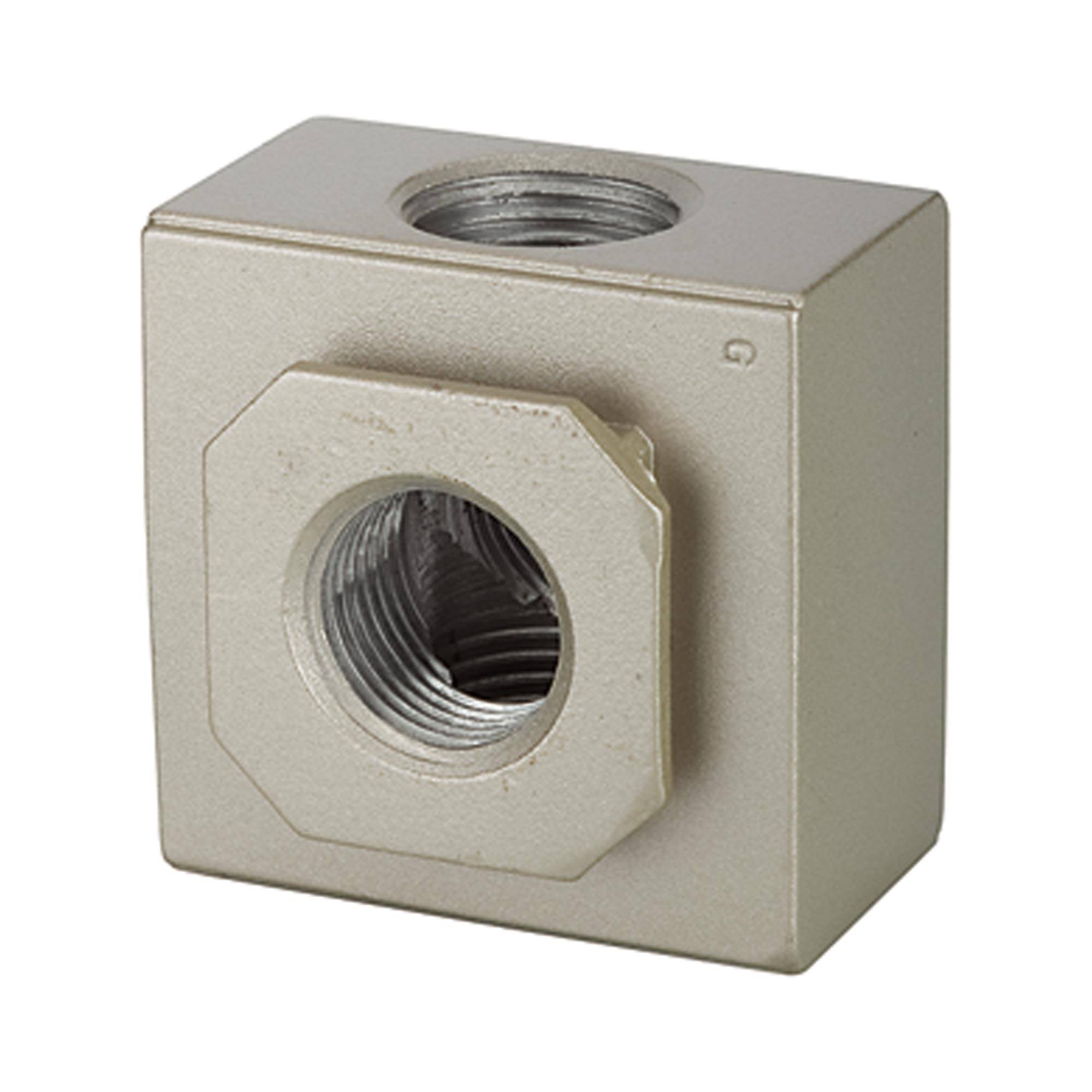 RIEGLER Verteiler »G«, mit 2 Abgängen, BG 400, G 1/2, Eingangsdruck 0 - 9 bar, Mediums-/Umgebungstemperatur max. 70 °C.-0