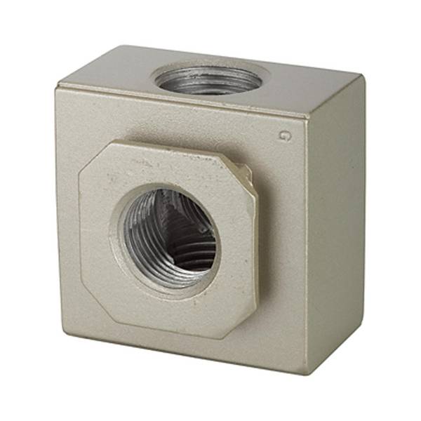 RIEGLER Verteiler »G«, mit 2 Abgängen, BG 400, G 1/2, Eingangsdruck 0 - 9 bar, Mediums-/Umgebungstemperatur max. 70 °C.