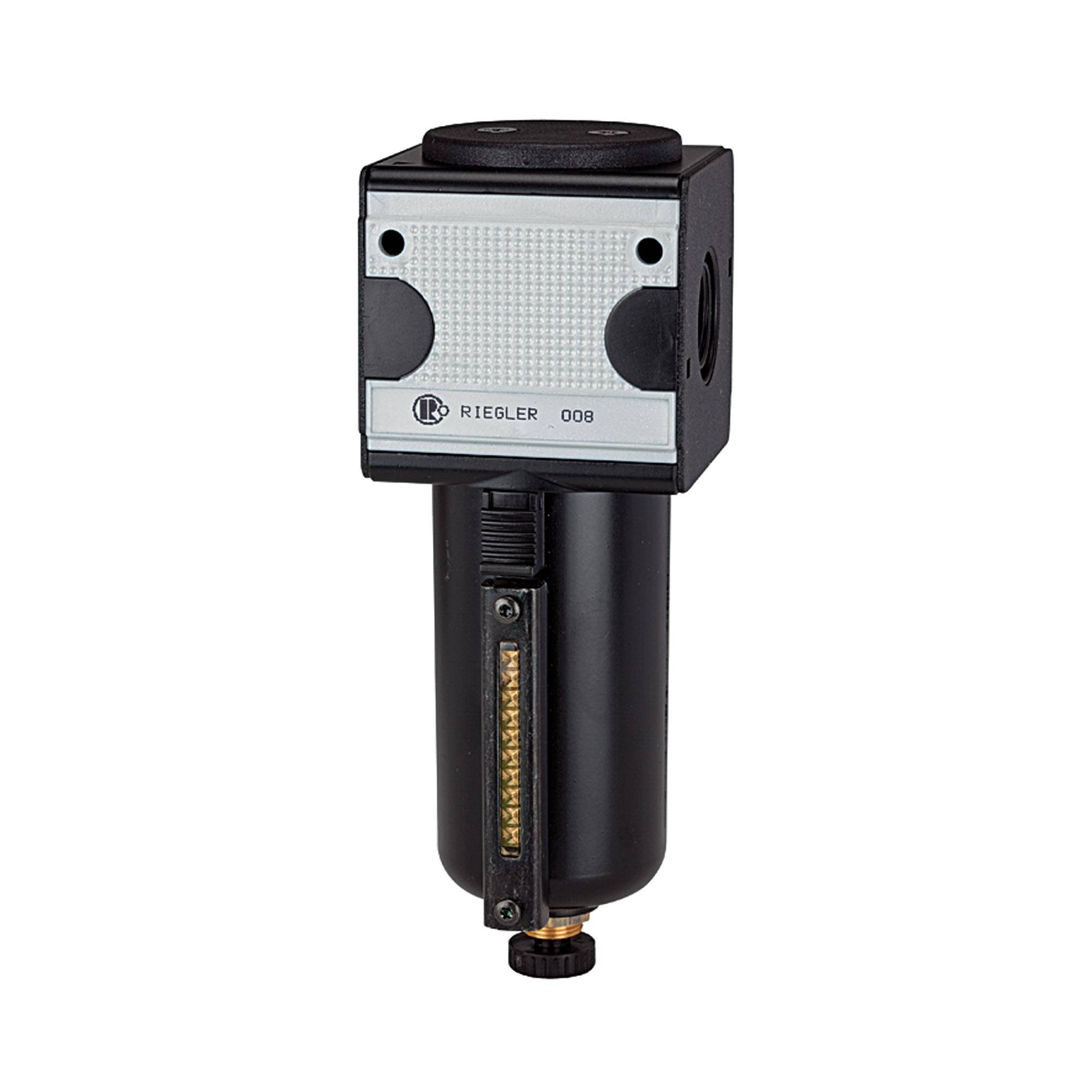 RIEGLER Vorfilter »multifix« mit Metallbehälter, 0,3 µm, BG 3, G 1/2, PE max. 20 bar, Mediums-Umgebungstemp. max. 60 °C,-0