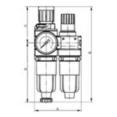 RIEGLER Wartungseinheit 2-tlg. »multifix-mini« mit Polycarbonatbehälter, BG 0, G 1/8, Eingangsdruck max. 12 bar, Regelbe-0