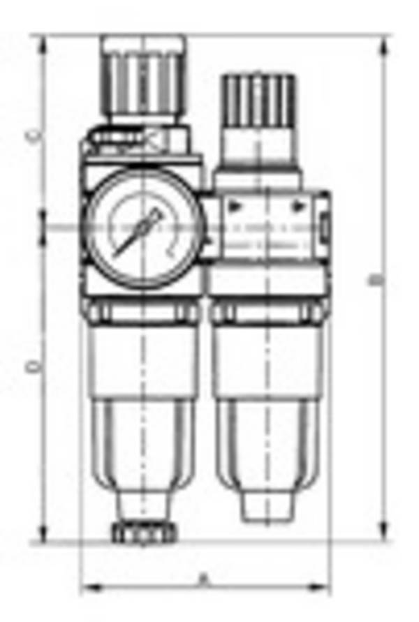 RIEGLER Wartungseinheit 2-tlg. »multifix-mini« mit Polycarbonatbehälter, BG 0, G 1/8, Eingangsdruck max. 12 bar, Regelbe