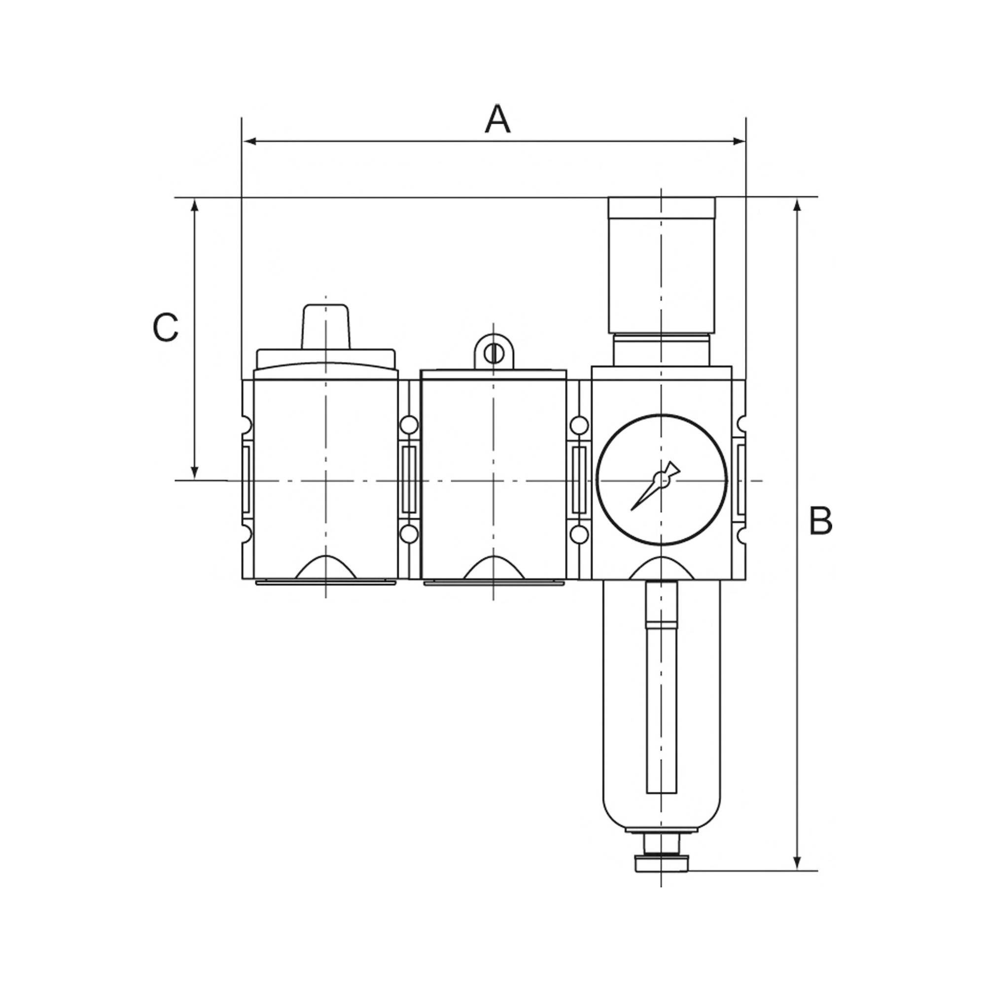 RIEGLER Wartungsstation SAFETY »FUTURA«, Kugelhahn-Anfahrventil-Filterregler, HA, BG 1, G 1/4, PE 2,5 - 16 bar, Regelber-1