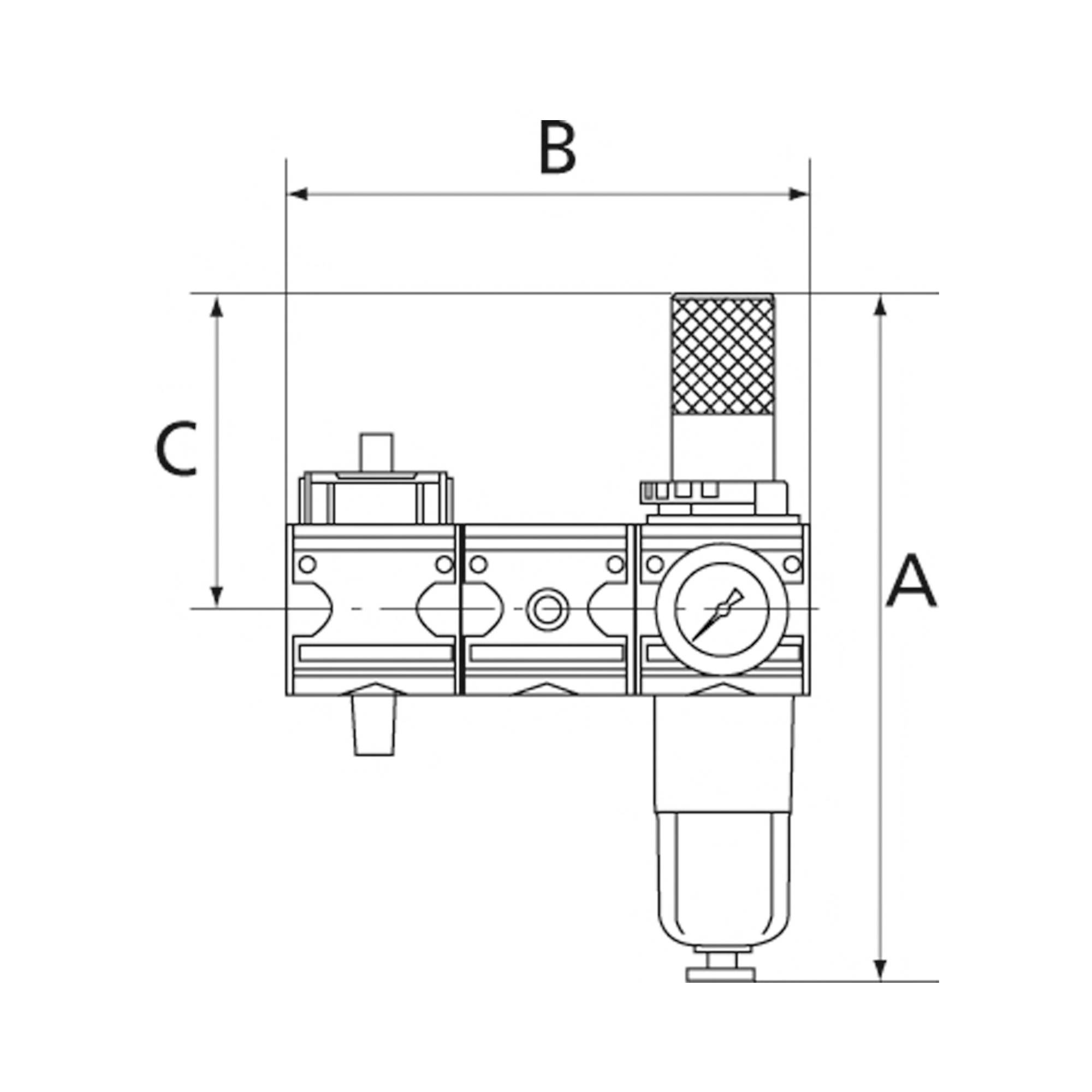 RIEGLER Wartungsstation SAFETY »multifix«, Kugelhahn-Anfahrventil-Filterregler, HA, BG 5, G 1, PE 2 - 16 bar, Regelberei-0