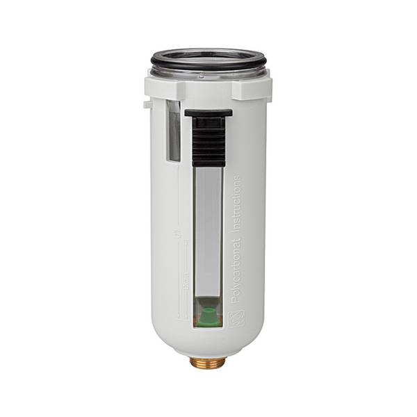 RIEGLER Polycarbonatbehälter inkl. Schutzkorb, für Nebelöler »FUTURA«, BG 2, G 3/8 und G 1/2.