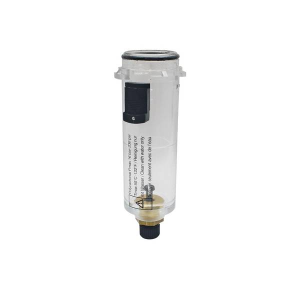 RIEGLER Polycarbonatbehälter mit Handablassventil, für Mikrofilter »variobloc«, BG 1, G 1/4 und G 3/8.