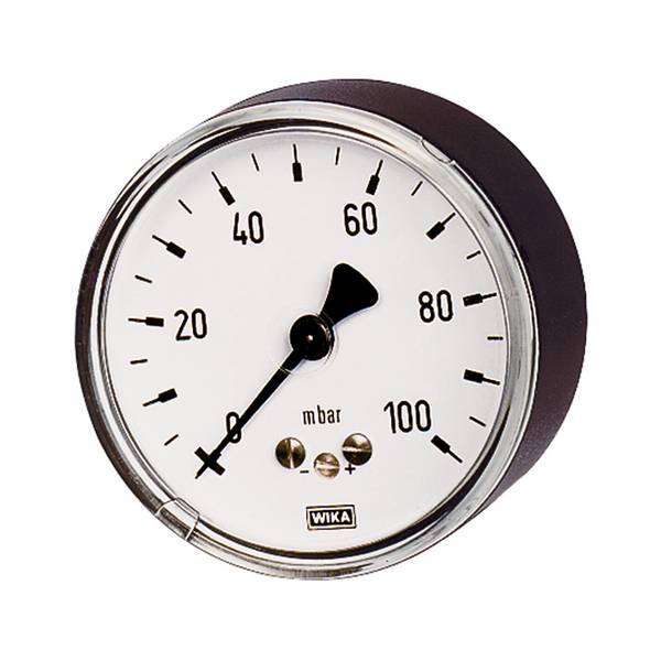 WIKA Kapselfedermanometer, Gehäuse Stahl, Anschluss hinten zentrisch, G 1/4, Typ 611.10, Güteklasse 1,6, Messber. 0 - 40