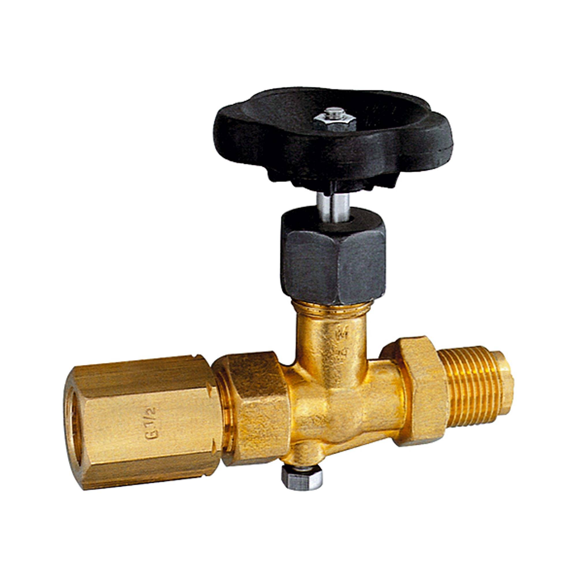 WIKA Manometer-Absperrventil, Zapfen - Spannmuffe, DIN 16270, Form A, aus Messing, G 1/2, PN 250 bar, SW 27, max. 120 °C-0