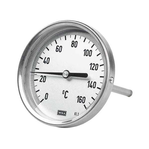 WIKA Bimetallthermometer, Industrieausf., Anschluss hinten, G 1/2, Tauchschaftlänge 100 mm, Ø 100 mm, Anzeigebereich 0 °