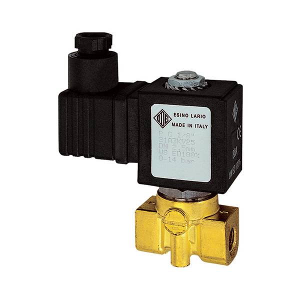 RIEGLER 2/2-Wege-MV, MS, NC, direktgesteuert, 24V DC, 8W (11W kalt), Mediumstemp. -10°C bis 140°C, FKM, G 1/4, PN 0 - 2