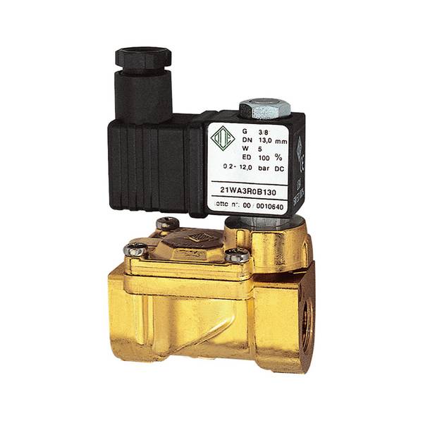 RIEGLER 2/2-Wege-MV, MS, NC, vorgesteuert, 230V, 50Hz, 10VA, Mediumstemp. -10°C bis 90°C, NBR, G 3/8, PN 0,2 - 16bar. P