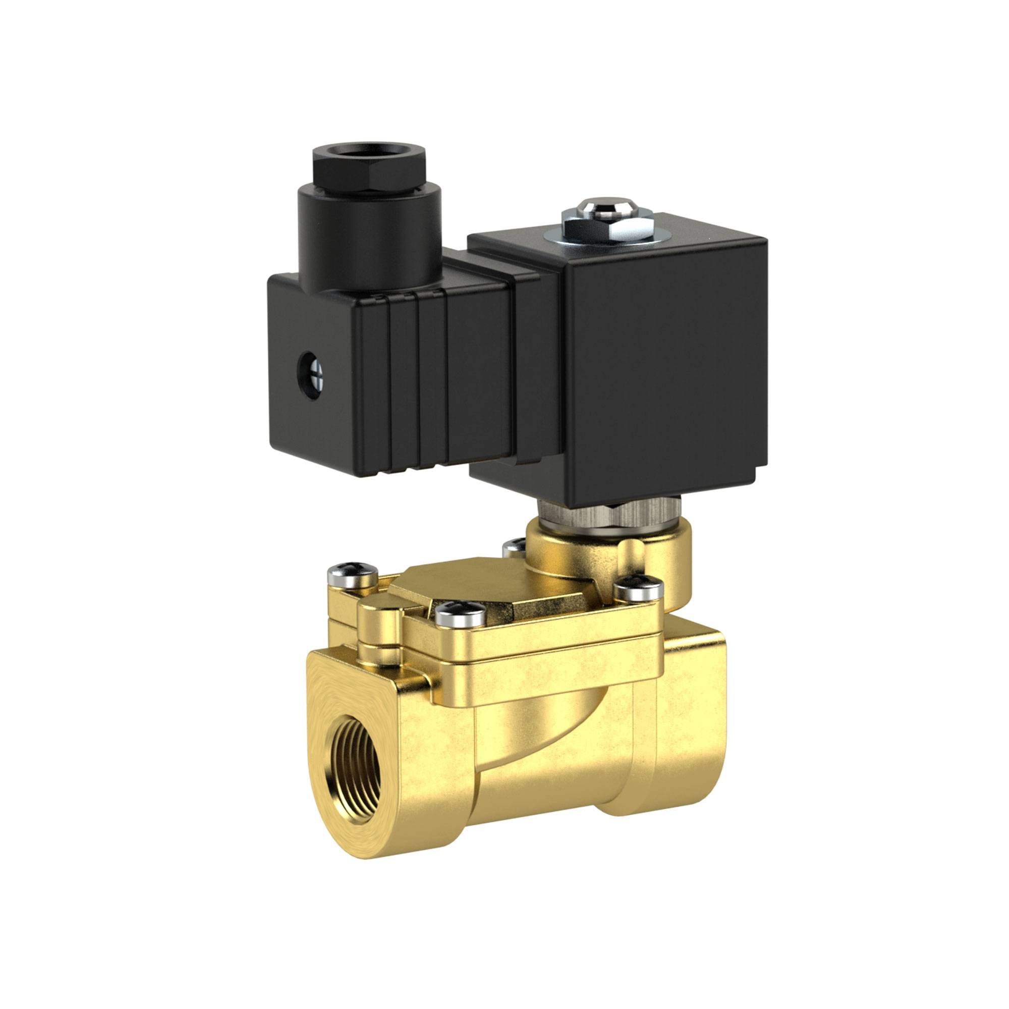 RIEGLER 2/2-Wege-MV, MS, NC, vorgesteuert, 24V DC, 8W (11W kalt), Mediumstemp. -10°C bis 90°C, NBR, G 1 1/4, PN 0,2 - 10-0
