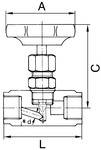 RIEGLER Nadelventil, Edelstahl 1.4571, Betriebstemperatur -20 °C bis 120 °C, G 1/4, DN 5, PN max. 400 bar-2