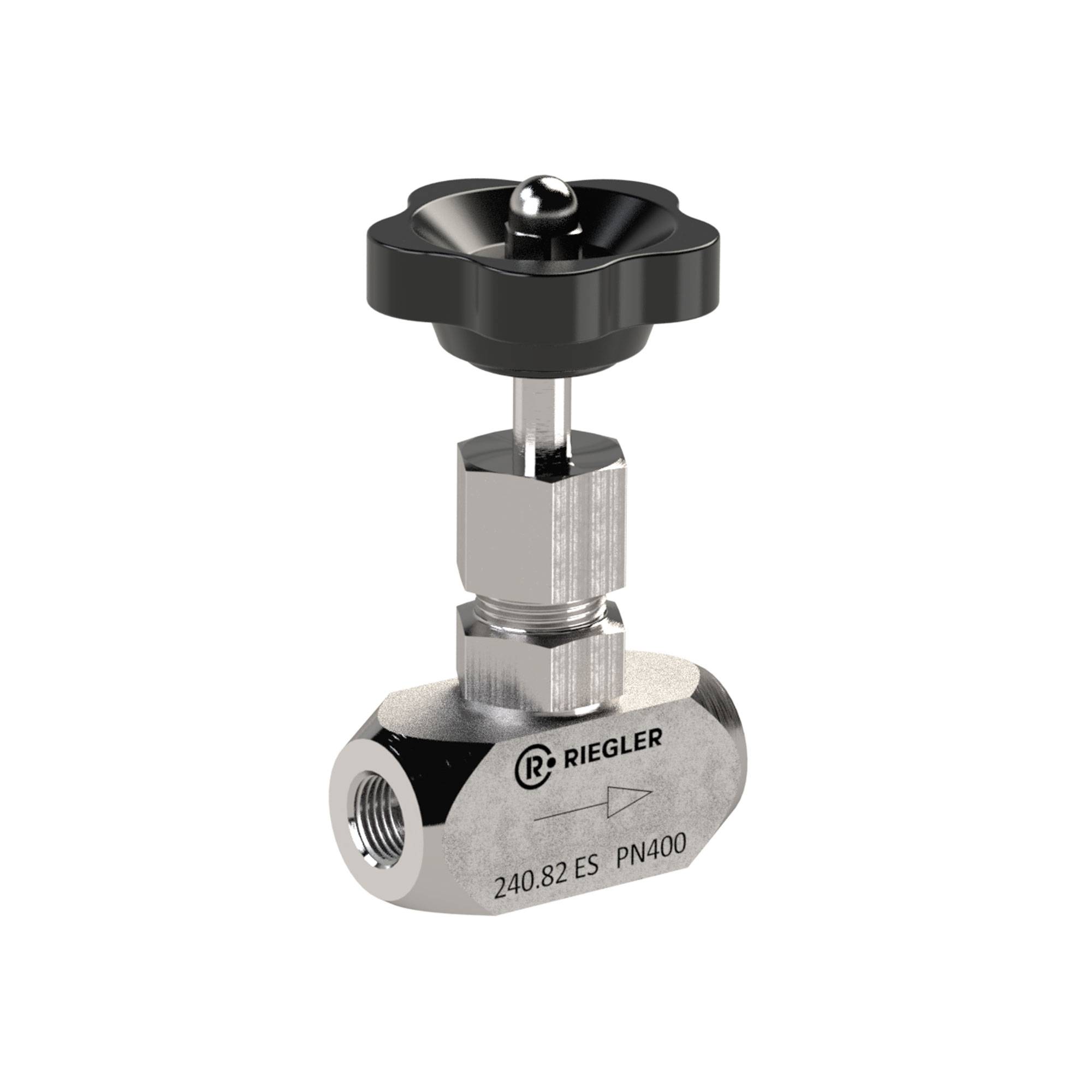 RIEGLER Nadelventil, Edelstahl 1.4571, Betriebstemperatur -20 °C bis 120 °C, G 1/2, DN 8, PN max. 400 bar-0