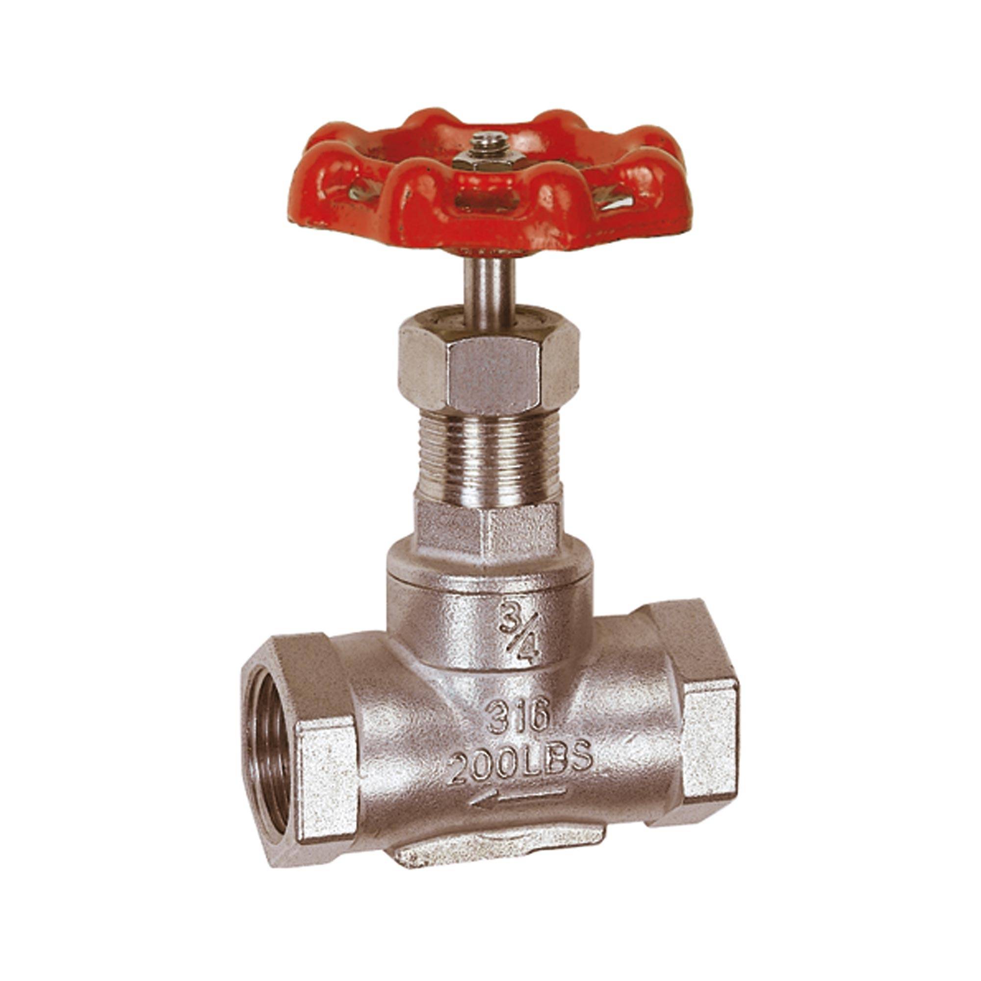 RIEGLER Muffen-Absperrventil, Edelstahl 1.4401/1.4408, Mediumstemperatur max. 120 °C, G 1 1/4, DN 32, PN max. 14 bar.