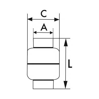 RIEGLER Rückschlagventil, leichte Bauweise, ES 1.4301, Betriebstemp. -20 °C bis 150 °C, G 1/4, PN max. 16 bar, Öffnungsd-2