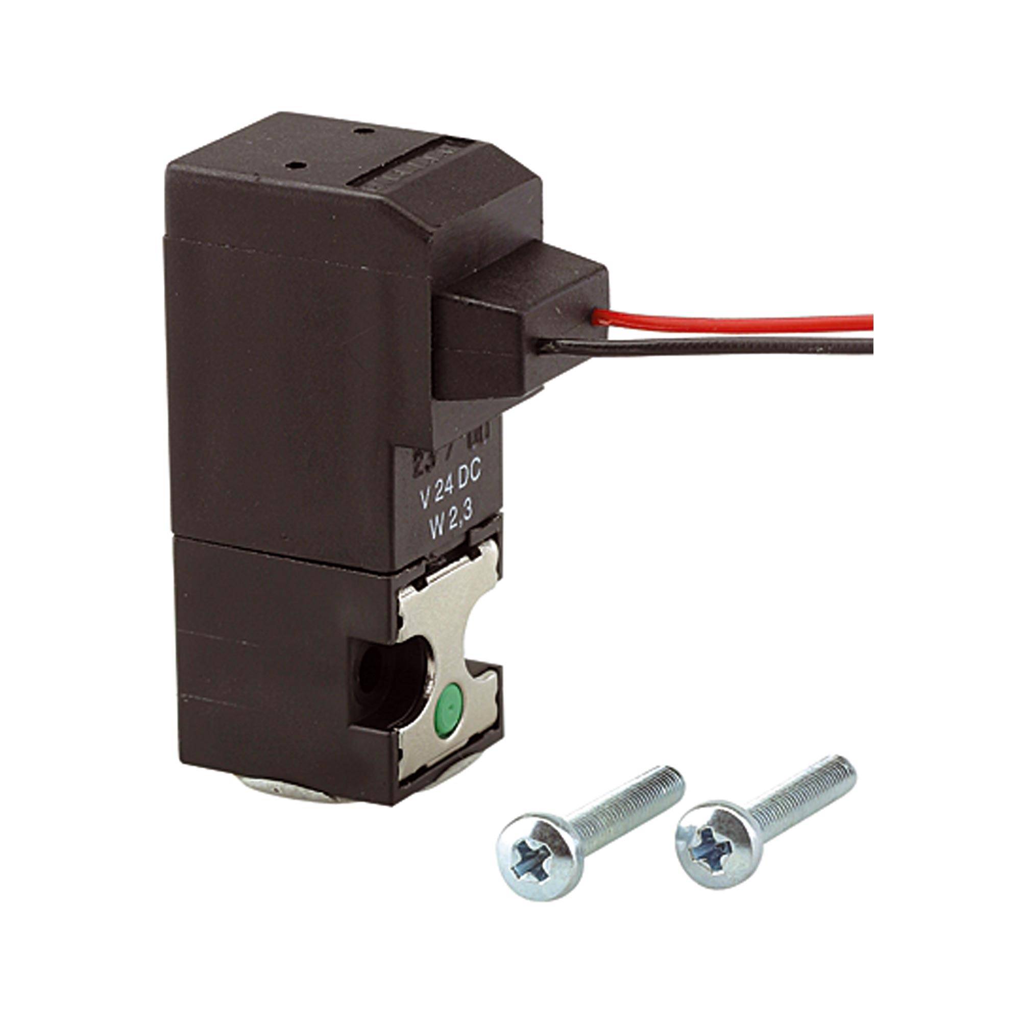 RIEGLER 3/2-Wege-Mini-Magnetventil direktgesteuert, NW 1,5 mm, NC, 12 VDC, Kabel (30 cm), Druck 0 - 7 bar, Temp. -10 °C-0