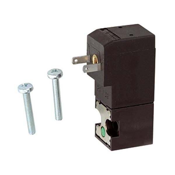 RIEGLER 3/2-Wege-Mini-Magnetventil direktgesteuert, NW 1,5 mm, NO, 24 VDC, für Gerätestecker, Druck 0 - 5 bar, Temp. -10