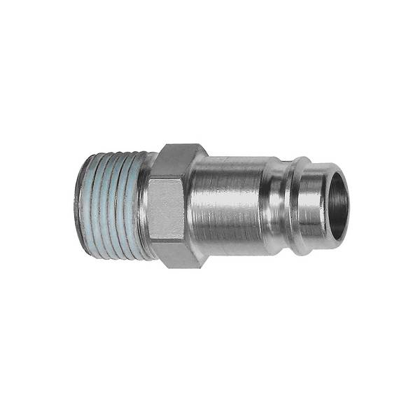 RIEGLER Nippel, NW 10, Stahl gehärtet/vern., R 1/2 AG PTFE beschichtet, Betriebsdruck 0-35 bar, Mediums-/Umgebungstemp.