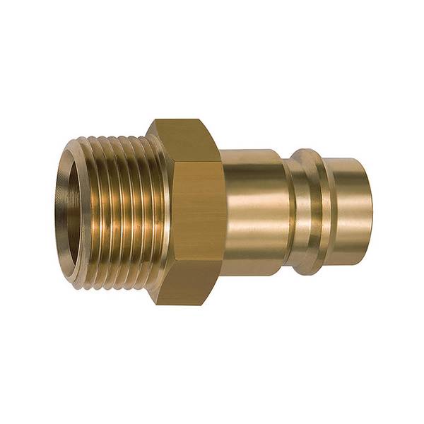 RIEGLER Nippel für Kupplungen NW 19, Messing blank, G 1 AG, Betriebsdruck 0 - 35 bar, Mediums-/Umgebungstemp. -20 °C bis