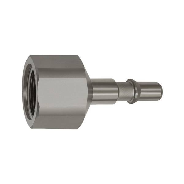 RIEGLER Nippel für Druckknopf-Sicherheitskupplungen NW 6, ISO 6150 C, Edelstahl, G 1/2 IG, max. 12 bar, Temp. -20 °C bis