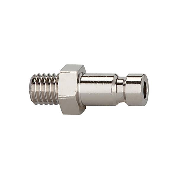 RIEGLER Nippel für Kuppl. NW 2,7, Messing vern., G 1/8 AG, SW 11, Betriebsdruck 0 - 35 bar, Mediums-/Umgebungstemp. -20