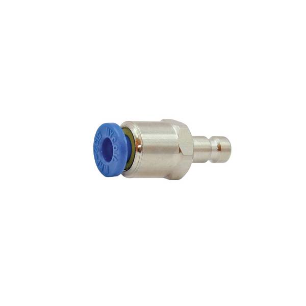 RIEGLER Einstecknippel push-in 4 mm, für Kuppl. NW 2,7, Messing vernickelt, Betriebsdruck 0 - 35 bar, Mediums-/Umgeb.tem