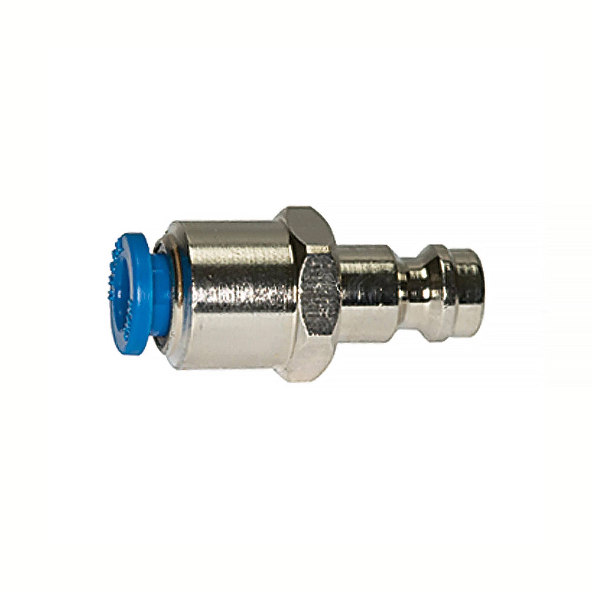 RIEGLER Einstecknippel push-in 6 mm, für Kuppl. NW 5, Messing vernickelt, Betriebsdruck 0 - 35 bar, Mediums-/Umgeb.temp.-0