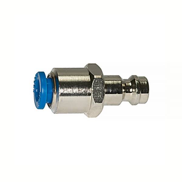 RIEGLER Einstecknippel push-in 6 mm, für Kuppl. NW 5, Messing vernickelt, Betriebsdruck 0 - 35 bar, Mediums-/Umgeb.temp.