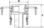 RIEGLER Kamlok-Schnellkupplungsdose, Schlauchstutzen, Typ C, Alu, Schlauch LW 25, für Stecker-Ø 37 mm, PN max. 16 bar, T-1