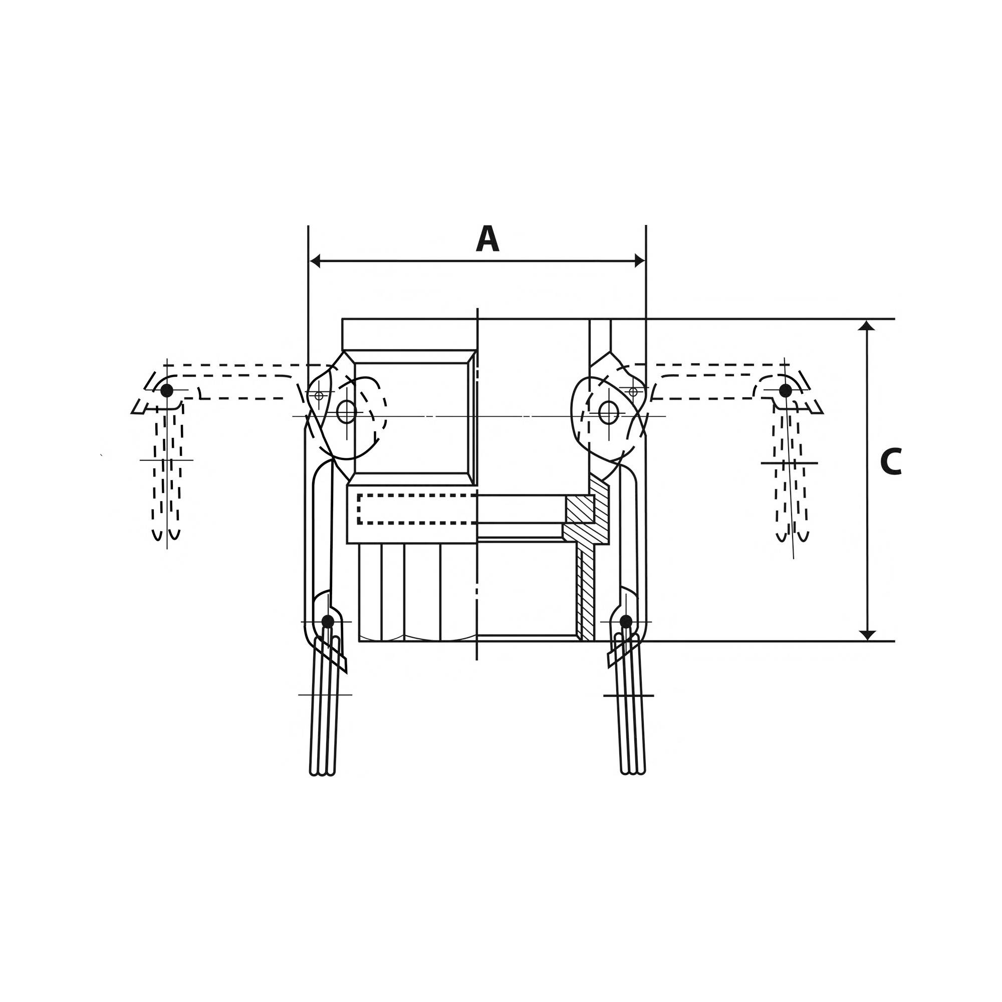 RIEGLER Kamlok-Schnellkupplungsdose mit Innengewinde, Typ D, Aluminium, G 1 1/4, für Stecker-Ø 45 mm, Druck max. 16 bar,-1