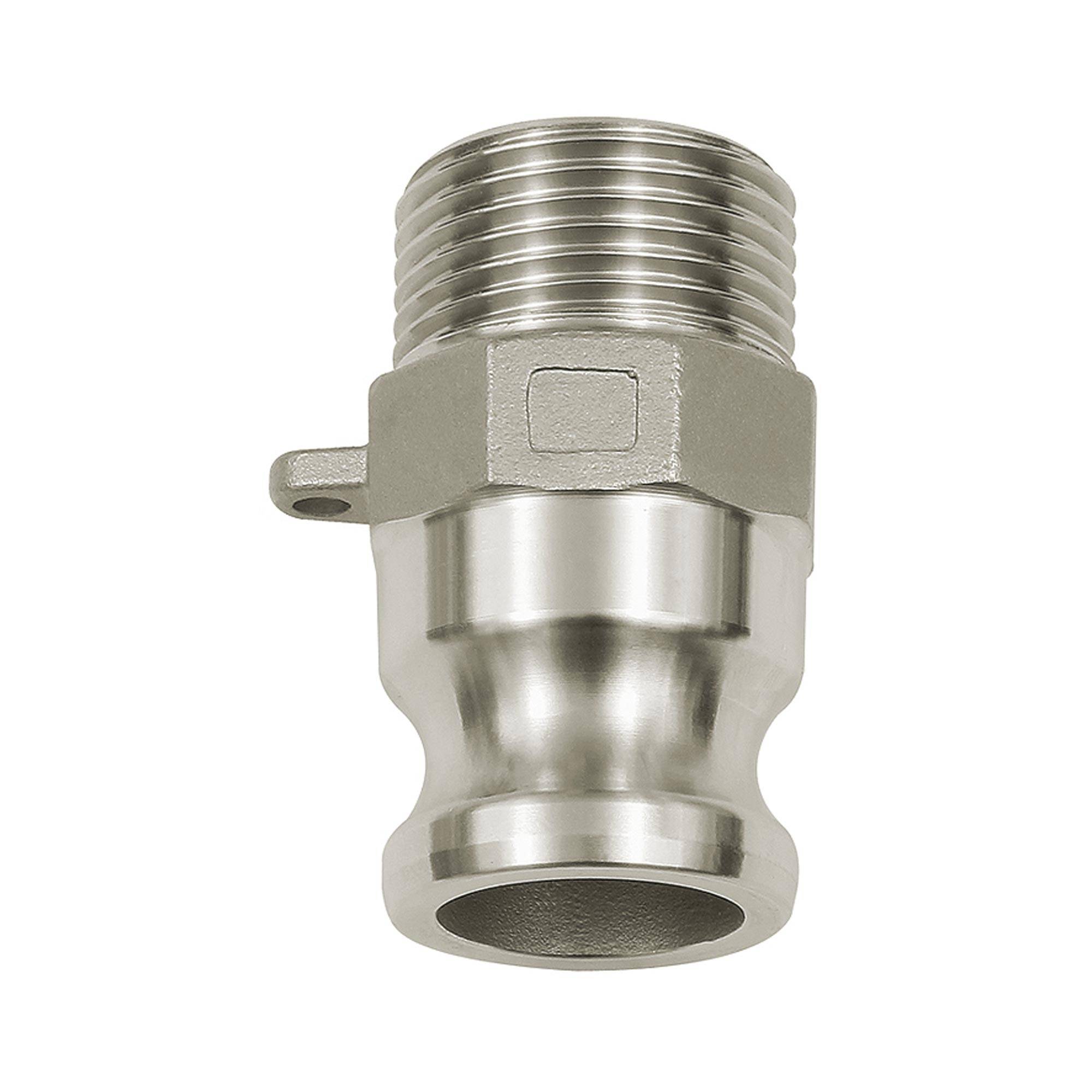 RIEGLER Kamlok-Schnellkupplungsstecker mit Außengewinde, Typ F, ES 1.4401, R 3/4, Stecker-Ø 32 mm, PN max. 16 bar, Temp.-0