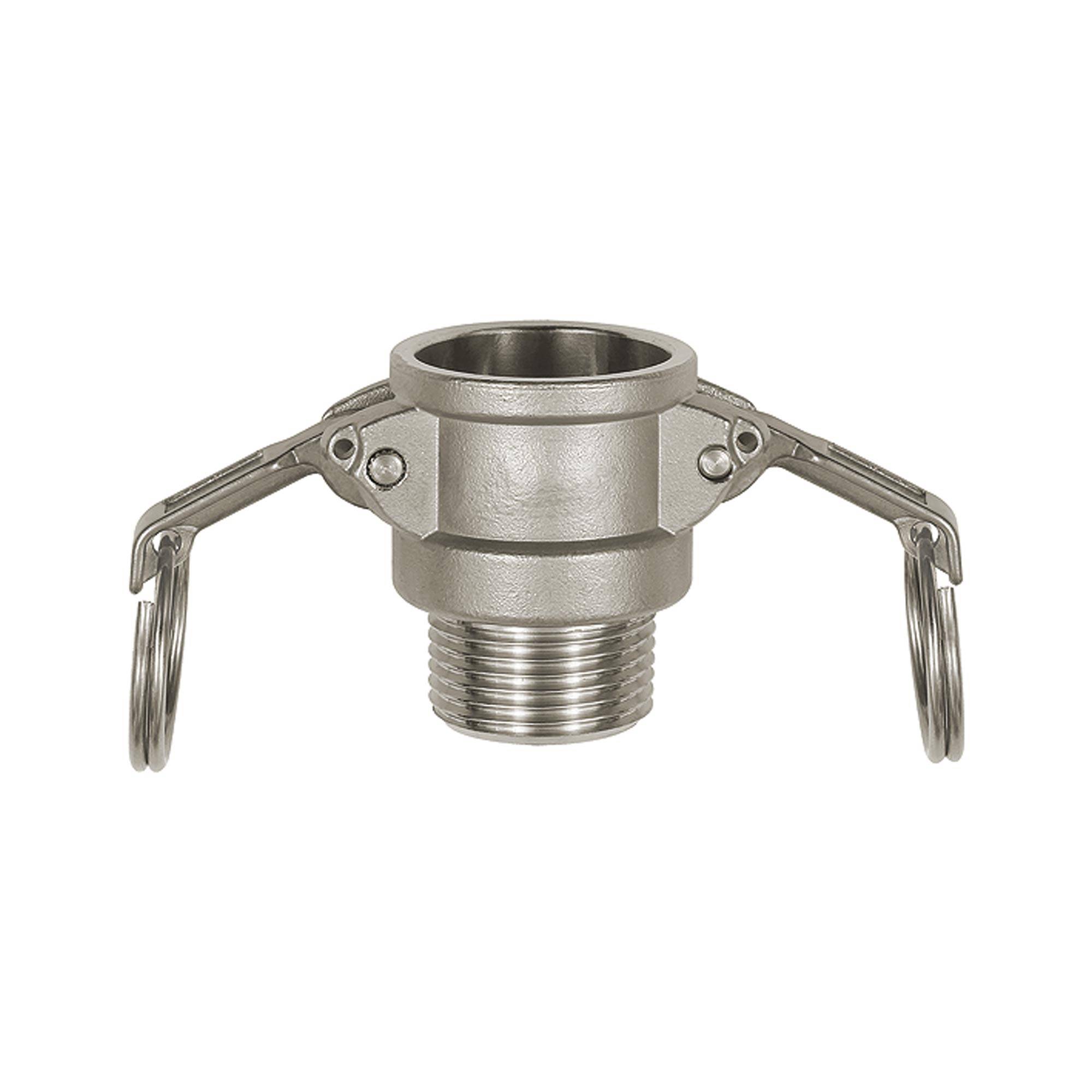 RIEGLER Kamlok-Schnellkupplungsdose mit Außengew., Typ B, ES 1.4401, R 2 1/2, für Stecker-Ø 76 mm, PN max. 16 bar, Temp.-0