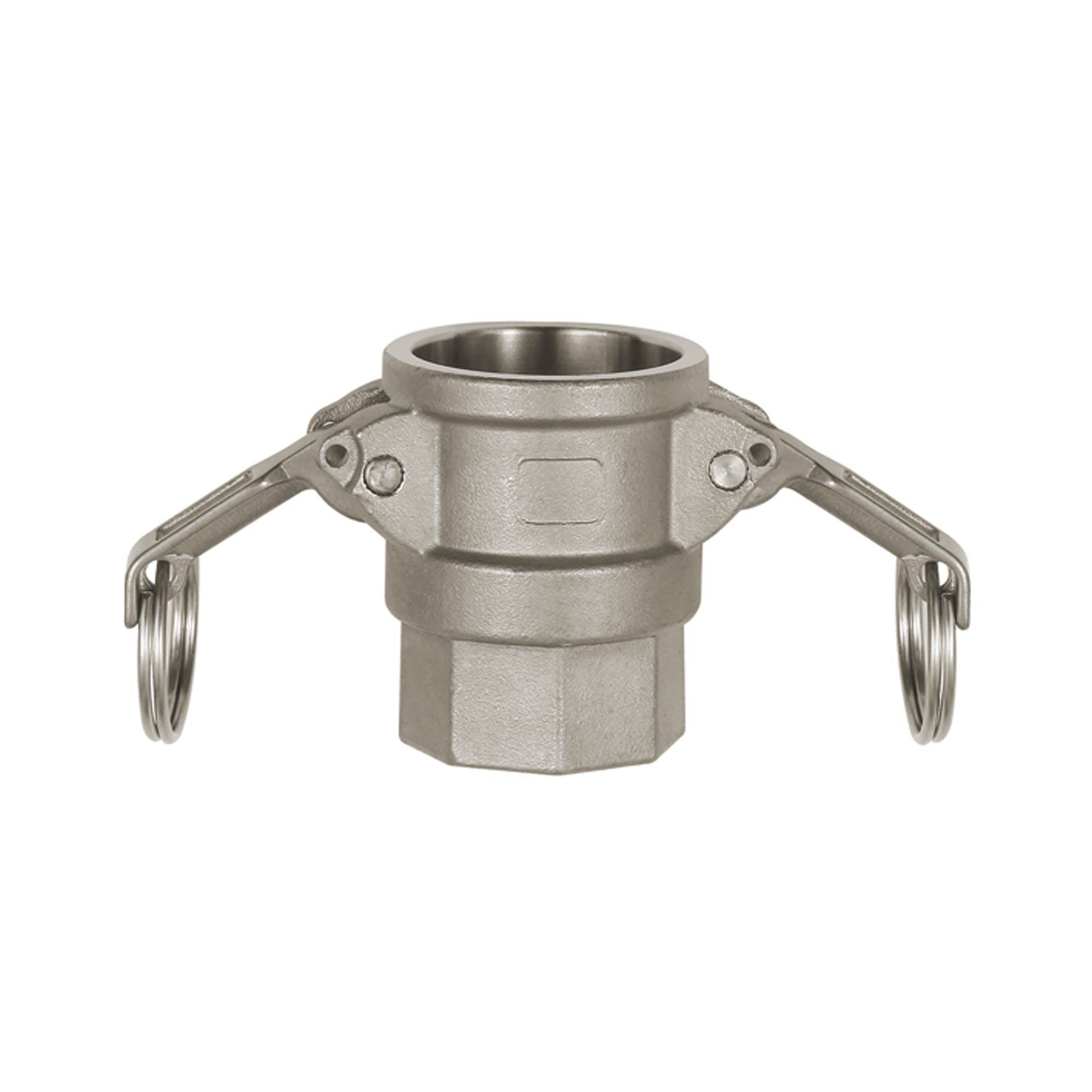 RIEGLER Kamlok-Schnellkupplungsdose mit Innengewinde, Typ D, ES 1.4401, G 2, für Stecker-Ø 63 mm, PN max. 16 bar, Temp.-0