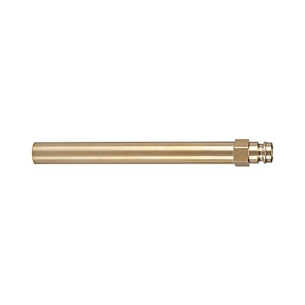RIEGLER Stecknippel-Rohr DN 9, Messing 2.0401, Rohr-Außen-Ø 14 mm, L=150 mm, SW15, PN max. 15 bar, Mediums-/Umgebungstem