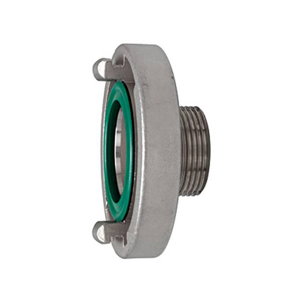 RIEGLER Storz-Festkupplung, Edelstahl V4A, Storz-Größe 25-D, Knaggenabstand 31 mm, G 3/4 AG, PN max. 16 bar, Betriebstem