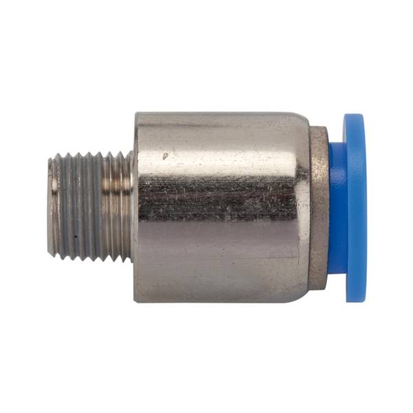 RIEGLER Gerade Steckverschraubung »Blaue Serie«, rund, R 3/8 a., für Schlauch-Außen-Ø 14 mm, pmax kurzzeitig 15 bar, Kun