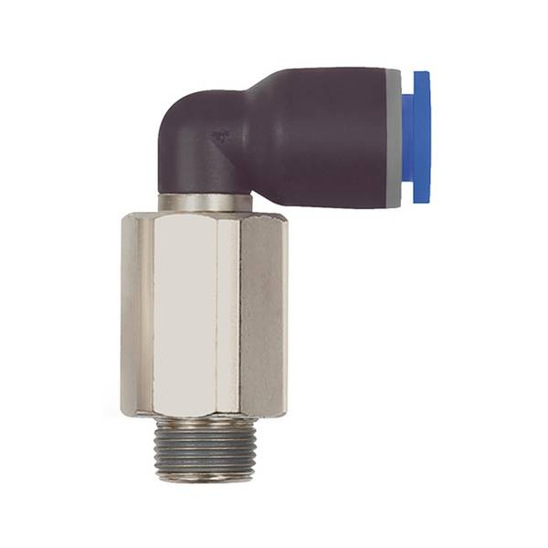 RIEGLER L-Steckverschraubung »Blaue Serie« lang, drehbar, R 1/4 a., f. Schlauch-Außen-Ø 12 mm, pmax kurzzeitig 15 bar, K