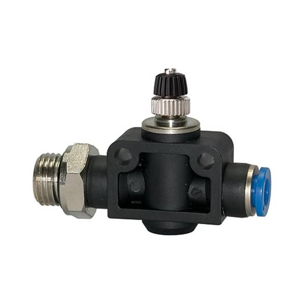 RIEGLER Drosselrückschlagventil »Blaue Serie«, gerade, G 1/2 a., f. Schlauch-A-Ø 12 mm, pmax kurzzeitig 15bar, KS/Ms ver
