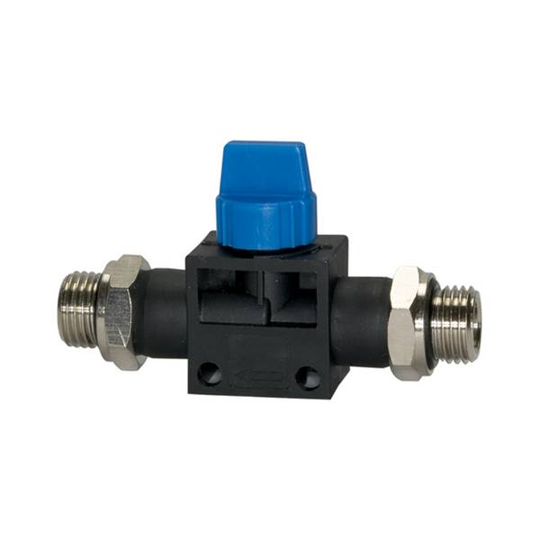 RIEGLER Absperrventil »Blaue Serie«, G 1/4 a., G 1/4 a., pmin 1,5 bar, pmax kurzzeitig 15 bar, Kunststoff/Messing vernic