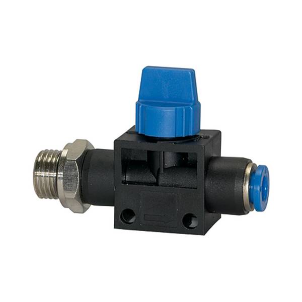 RIEGLER Absperrventil »Blaue Serie«, Steckanschluss, G 1/4 a., für Schl.-Außen-Ø 10 mm, pmin 1,5 bar, pmax kurzzeitig 15